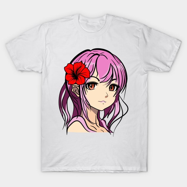 Cute anime girl T-Shirt by Maria Zavoychinskiy 